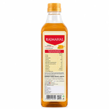 Rajmahal Yellow Mustard Oil – 1 L — back label with nutrition information
