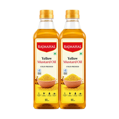Rajmahal Yellow Mustard Oil – Pack of 2 — two 1 L bottles