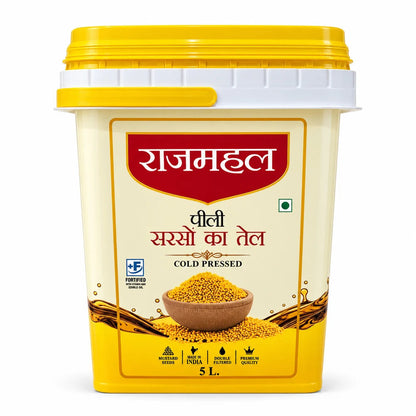 Rajmahal Yellow Mustard Oil – 5 L Family Pack — Hindi label