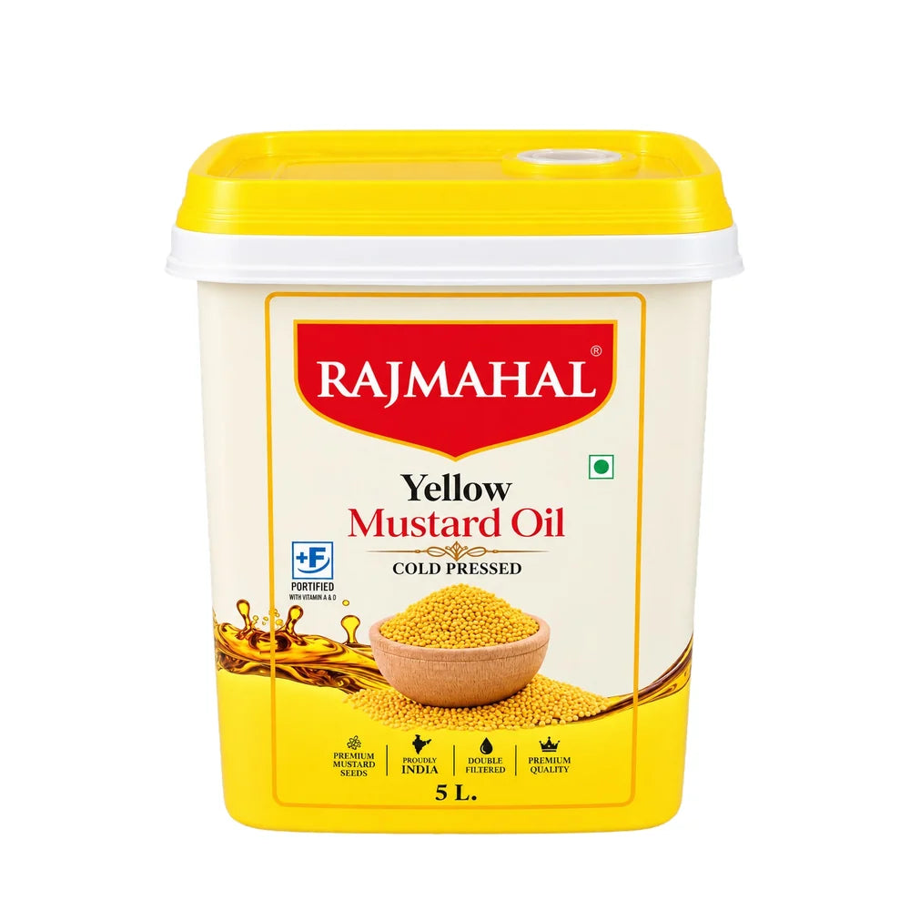 Rajmahal Yellow Mustard Oil – 5 L Family Pack — front